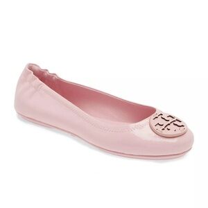 Tory Burch Minnie Travel Flats Pink SZ 8.5